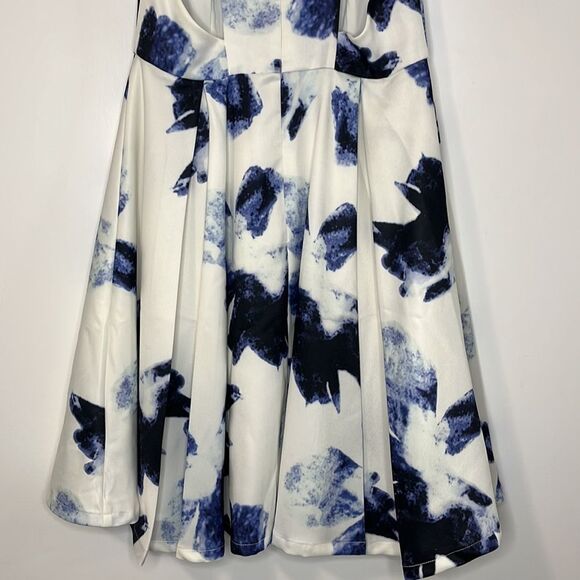 Lulu’s Seeing Chic Skater white and blue abstract floral dress Small - Picture 10 of 13